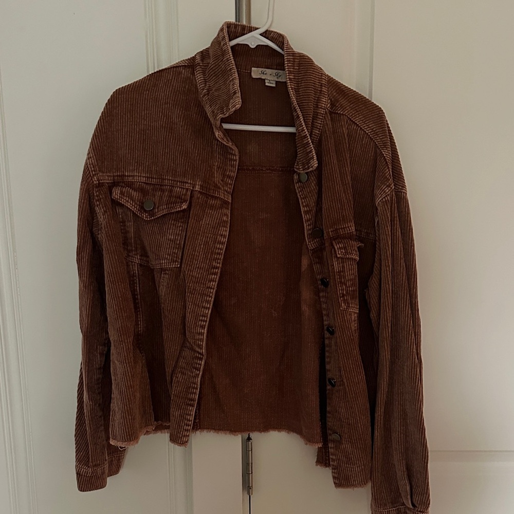 Mauve Corduroy Button Down Shacket